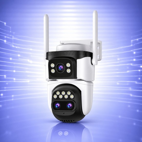 WiFi Безжична Управляема IP Камера 3Mp, Три Обектива, Dual Light 30м, 10X Zoom