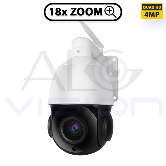 WiFi PTZ Безжична управляема IP камера с Двупосочно Аудио 4Mp, 18x optical, 5.9 - 94.4mm, IR-40м.