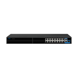 19 Портов AI PoE Суич, 16 Порта PoE, 2 Порта Gigabit Uplink и 1 Порт SFP TVT